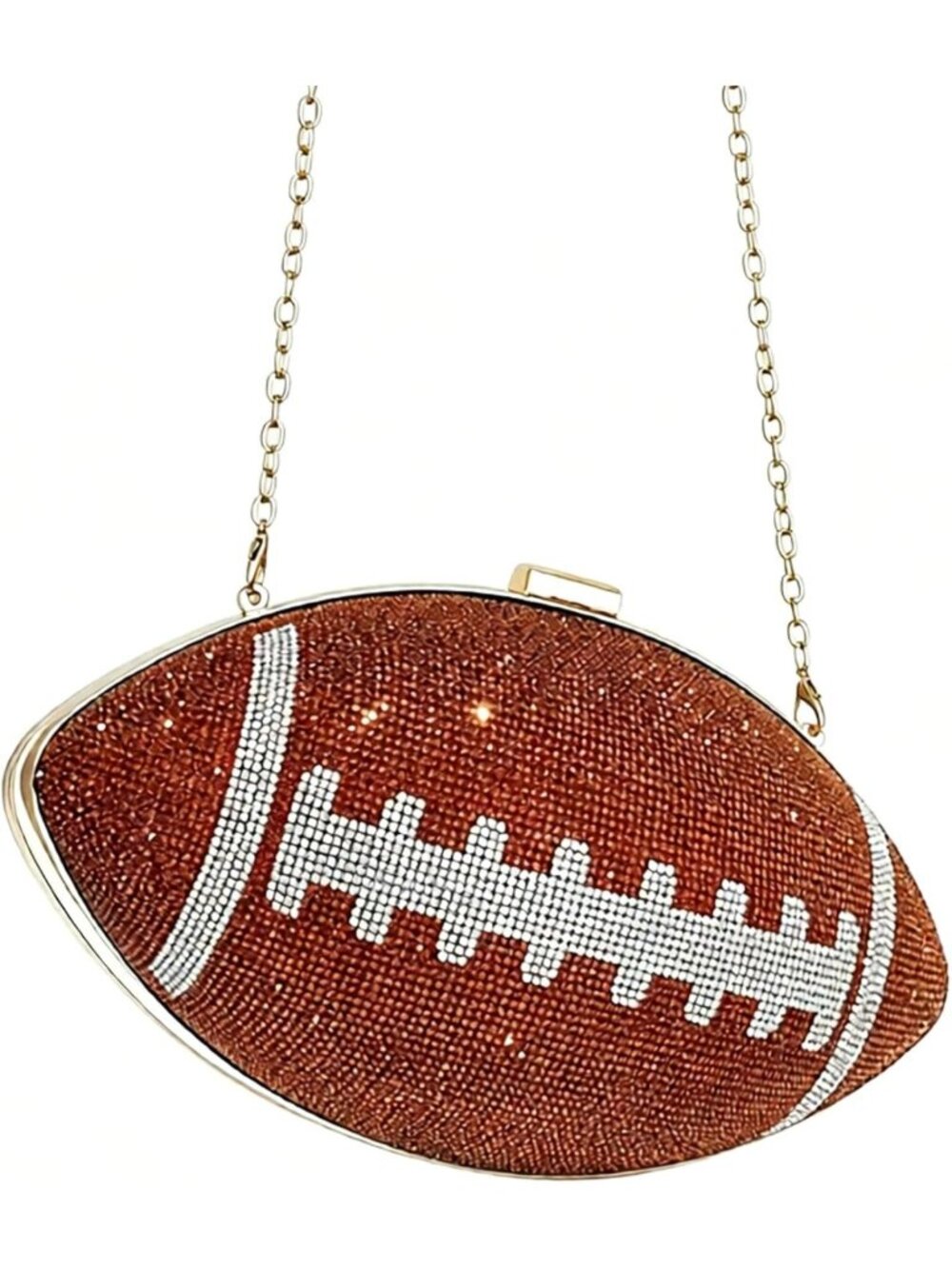 Sparkly Rhinestone Football Clutch Purse for Women | Bling Evening Bag